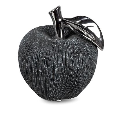 Dekoobjekt Apfel ANTHRAZIT H. 14cm silber grau Keramik Formano