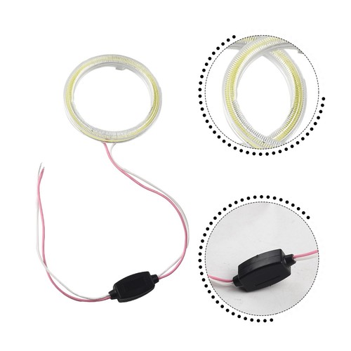 2Pcs 60-120MM White COB Angel Eyes Halo Rings Car Headlight LED Motorcycle Light - Picture 7 of 78