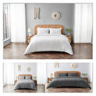 Microfiber Duvet Cover Set Reversible Quilt Covers Luxury Embossed + Pillowcases