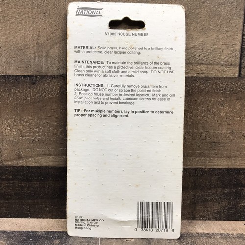Vintage ottone massiccio 6" numero civico 5 nazionale MFG 207-217 V1902 *Non aperto NOS* - Foto 5 di 6