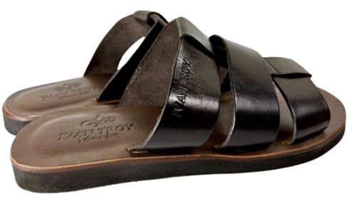 Ivan Troy Leder Italienische Sandalen Herren Braun Schuhe Handarbeit Beto - Bild 3 von 11