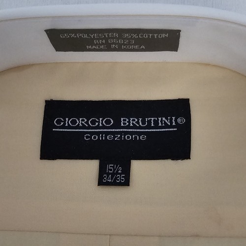 VTG M Giorgio Brutini Mens Shirt Cream White Collar French Cuff Long Sleeve - Picture 5 of 9