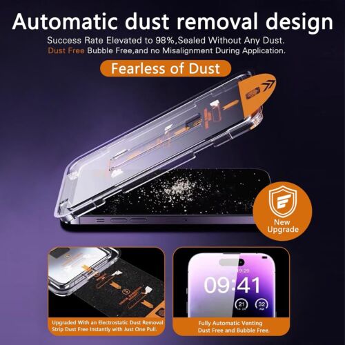 2Pack Magic Auto Alignment Screen Protector For iPhone 16 15 14 13 12 11 pro max - Picture 5 of 7