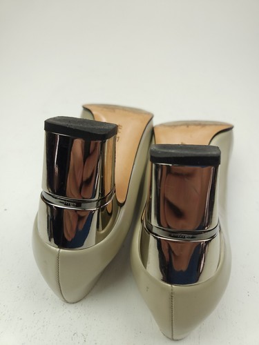 Salvatore Ferragamo Satin Ivory Pearl Pump Heels Womens Sz 8.5 AA Classic Italy - Picture 8 of 10