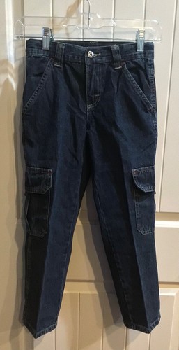 Wranglers Boy's CARGO Adjustable Waist Denim Blue Jeans - Size 8 Regular - Picture 2 of 10