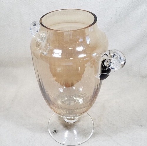 BOMBAY COMPANY VASO VETRO VINTAGE URNA AMBRA IRIDESCENTE MADE IN POLONIA 12" - Foto 7 di 12