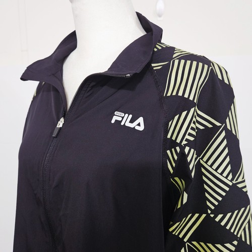 Fila Sport Gr. L schwarz Polyester Reißverschluss Langarm Windbreaker Jacke mit - Bild 13 von 20
