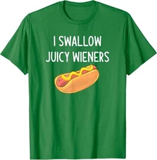 I Swallow Juicy Winners Funny Hot Dog Sarcasm Unisex T-Shirt