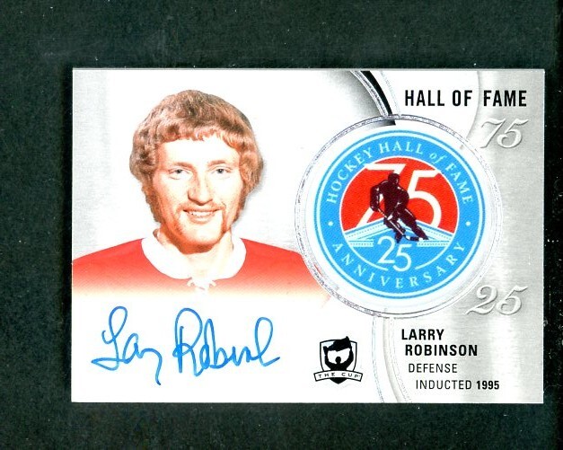 2018-19 UD The Cup Hockey The Alumni Larry Robinson HOF Anniversary Patch AUTO