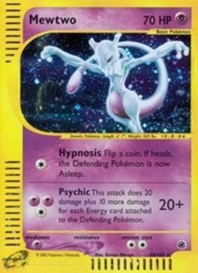 Mewtwo - 20/165 - Pokemon Expedition Holo Rare Card MP