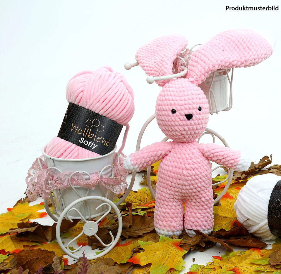 Wollbiene Softy super Bulky Chenillegarn, Kuschelweich 5x100g,Wolle Plüschtier - Bild 3 von 3