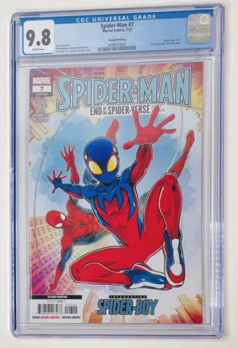 Spider-Man #7 CGC 9.8 Slott Bagley 1st SPIDER-BOY 2nd print 2023