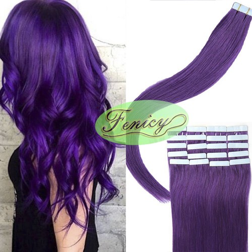 Cinta sin costuras en extensiones de cabello humano tramas de piel cabello ruso Remy cabeza completa 9A - Imagen 50 de 73