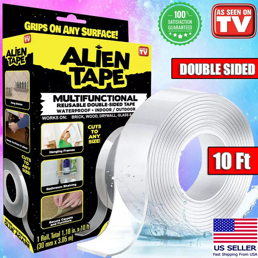 Alien Tape Double Sided Reusable Washable Transparent Multi-Purpose Adhesive Tape - 6 Pack [House & Home]