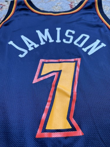 Golden State Warriors Antwon Jamison Jersey Champion Vtg Rookie Rare #7 Size 52 - Picture 6 of 6