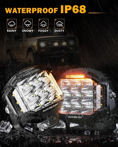 Ultra-Bright 5 In LED Pods - 168W 16440LM with Amber DRL for Off-Road Adventures - Picture 7 of 11