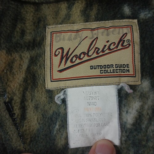 Vintage Woolrich Jacket Boys Medium Brown Camouflage Hooded Outdoor - Picture 4 of 8