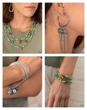 Paparazzi jewelry Simply Santa Fe Fashion Fix Set - Green  Blue Bead