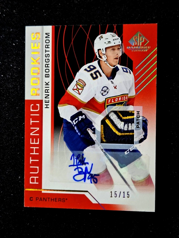 Henrik Borgstrom 2018-19 SP Game Used Authentic Rookie Spectrum Auto Patch /15 - Image 4 of 4