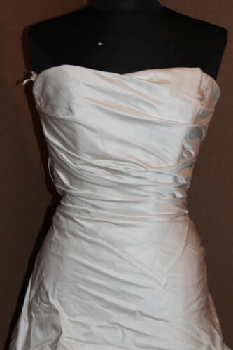 Watters Brides 2084 wedding dress 12 Ivory Satin Strapless Fit & Flare TALL 70" - Picture 3 of 6