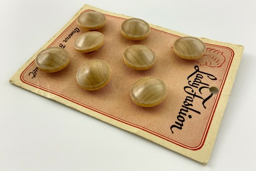 Set of 8 Wooden Vintage Lady Fashion Buttons .5in Stripes Pattern 204D - Picture 4 of 5