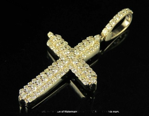 2.5Ct Round Cut VVS1/D Diamond Cross Pendant 14K Yellow Gold Over 18" Free Chain - Picture 4 of 6