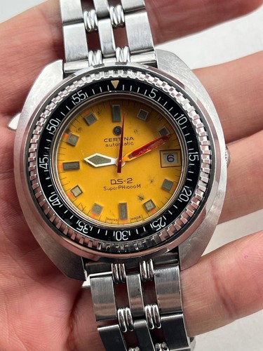 Vintage Diver Watch Certina DS-2 Super HP 1000M Automatic Authentic Bracelet Men