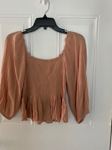 Camicia estiva American Eagle manica 3/4 colore pesca - Taglia XS - Foto 3 di 3