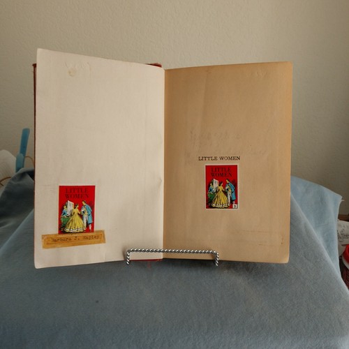 LITTLE WOMEN LOUISA M. ALCOTT RED HC RED STAMP STICKER COMPLETE AUTHORIZED EDITI - Picture 8 of 11