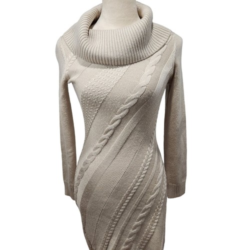 TAHARI Woman Pullover Kleid Wollmischung Beige Strick Herbst Bekleidung Damen Größe XS - Bild 4 von 9