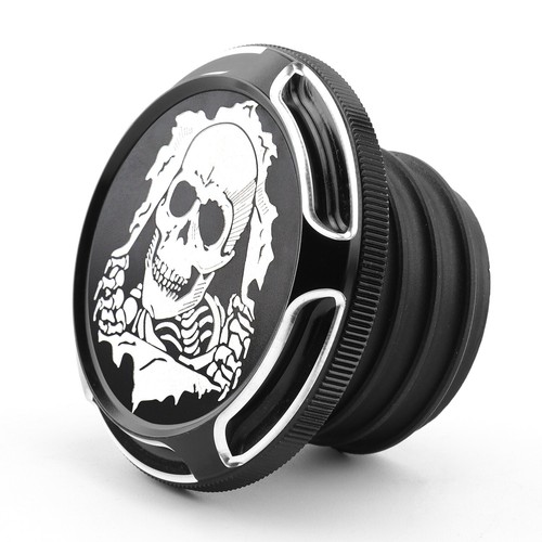 Cubierta de tapa de tanque de combustible CNC ventilada para Harley Road King Softail Sportster 883 XL - Imagen 10 de 11