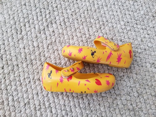 Mini Melissa  Vivienne Westwood Anglomania Mary Jane Shoes Yellow size 8 TODDLER - Picture 2 of 7