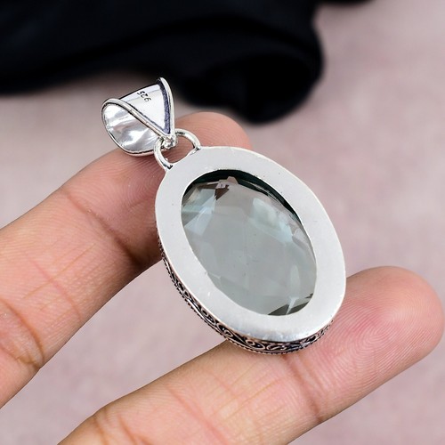 Beautiful Aquamarine Gemstone Pendant 925 Sterling Silver Handmade Jewelry Gift - 第 5/5 張圖片