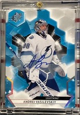 2020-21 UPPER DECK SPX ANDREI VASILEVSKIY, #68, AUTO, STANLEY CUP CHAMP BOLTS  J