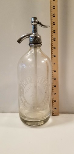 Vintage Seltzer Bottle Imperial Soda Water Company Trade Mark  - Picture 3 of 6