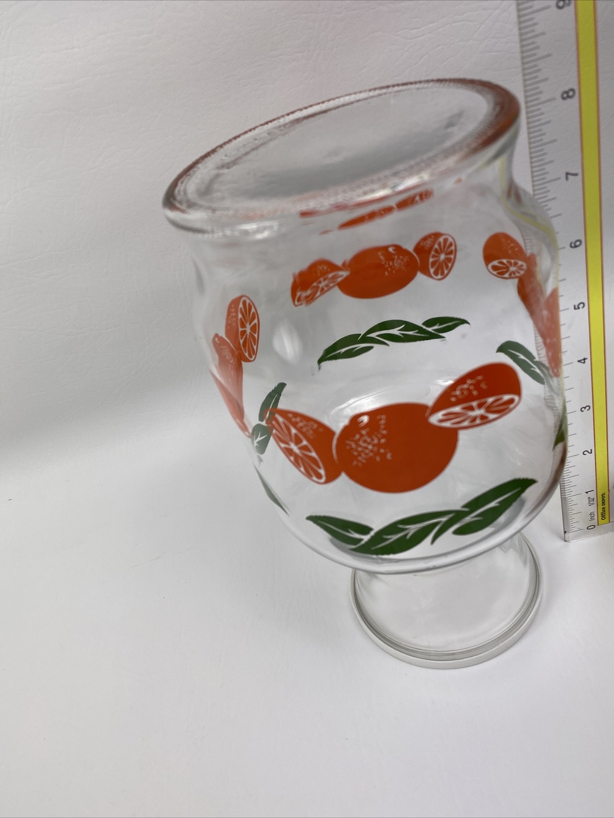 VINTAGE ANCHOR HOCKING ORANGE JUICE CARAFE / PITCHER With Lid
