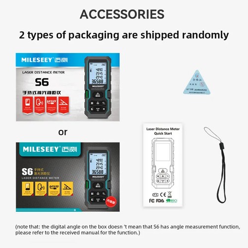 MILESEEY S6 Laser Tape Measure 40M 60M 80M 100M Rangefinder IP54 Electronic - Picture 6 of 11