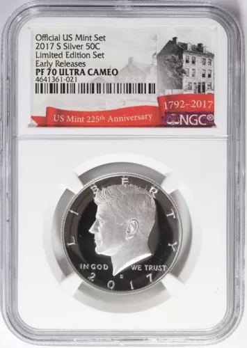 2017-S Kennedy Silver Proof Half Dollar NGC PF70 Ultra Cameo 50c Limited Edition