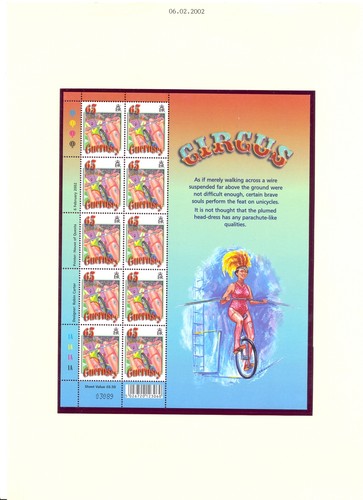 GUERNSEY 2002 -CIRCUS - 6 ST. + 6 SHEETS --** VF - Picture 7 of 7