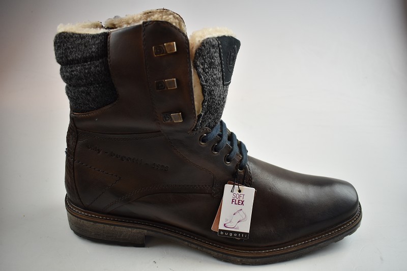 Bugatti Herren Stiefel gefüttert Leder Dunkelbraun in Gr. 46 Bugatti Herren Stiefel gefüttert Leder Dunkelbraun in Gr. 46