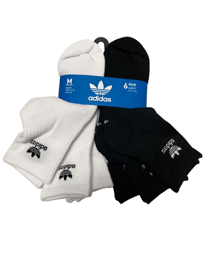adidas Originals Trefoil Socks Mens Medium Pairs Quarter Black