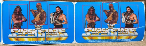 WWF SUPERSTARS Lunchbox 10 Stickers Ultimate Warrior Hulk Hogan 1991 TitanSports - Picture 12 of 14