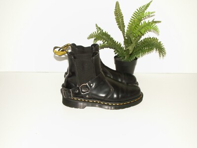 Martens WINCOX black leather chelsea harness boots uk eu - Main Image
