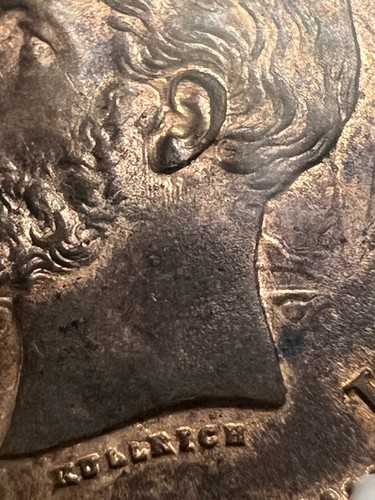 2 Bani 1900B Copper, Romania, NGC MS64RB, Error ear wrinkles, obverse print - Picture 6 of 6