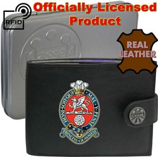 Princess of Wales Wallet Personalised Royal Regiment Leather Army Men's RFID