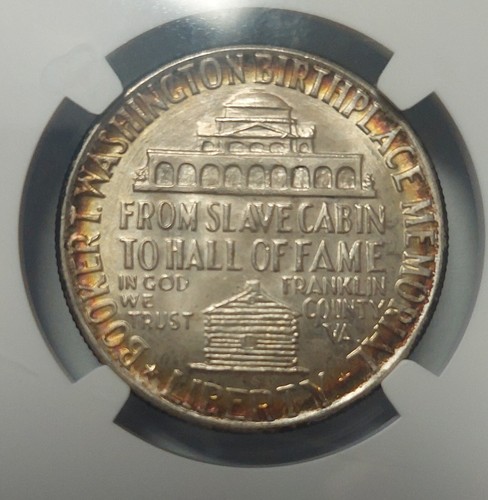 1947 Booker T. Washington Memorial Half Dollar NGC MS-66 (Toned) Commerative - Picture 3 of 6