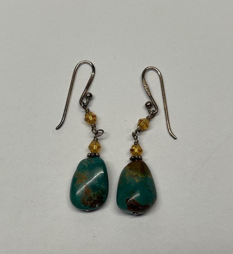 Silpada 925 Sterling Silver Turquoise Dangle Earrings Pierced - Picture 4 of 6