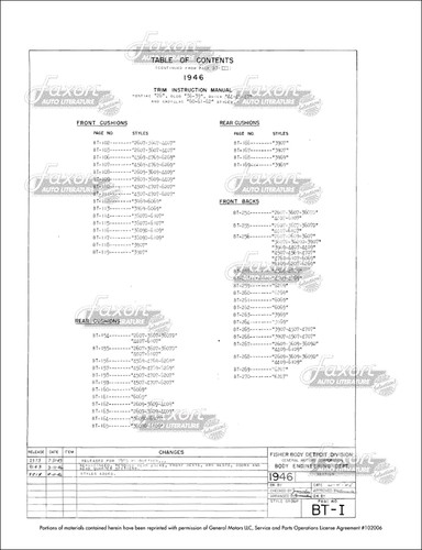 Juego manual de montaje de carrocería Cadillac Fisher 1946-1947 tapicería y prevención de ruido - Imagen 2 de 12