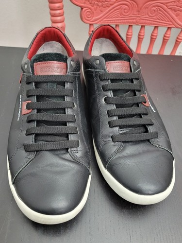 Ferracini Inifinity 2577C Black Leather Maroon Red Men's Size 10 Casual Driving - Picture 2 of 8