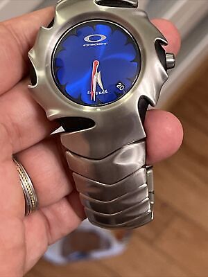 kam Salg charter Rare Oakley Blade men's watch blue dial stainless sapphire crystal New  battery | eBay